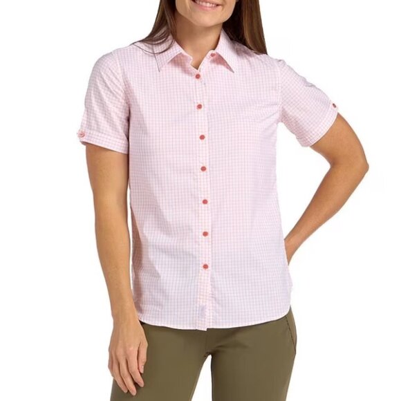 SwingDish Women's Safari Collection Caitlyn Stretch Button Front Top - L - Picture 1 of 8